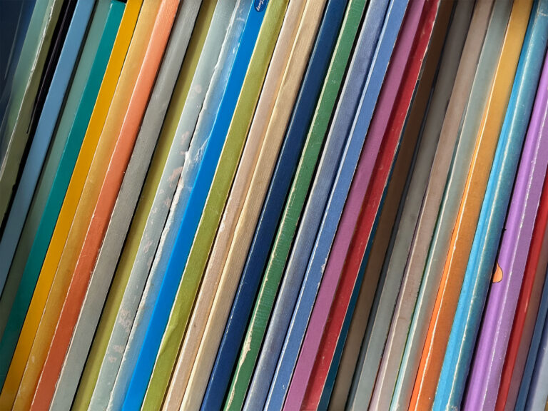 Blank spines thin books bookshelf colorful background picture