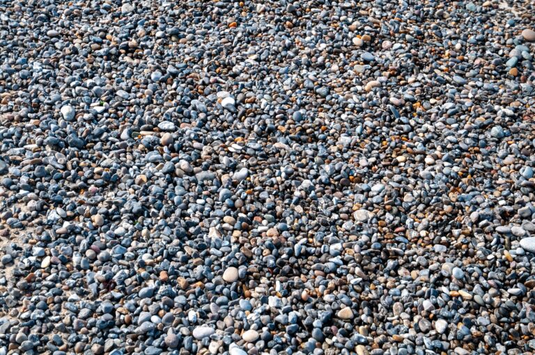 Blueish pebble stone beach texture
