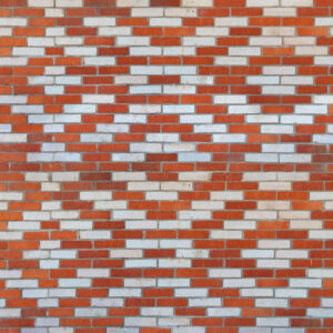 Brick wall pattern in red and white bricks